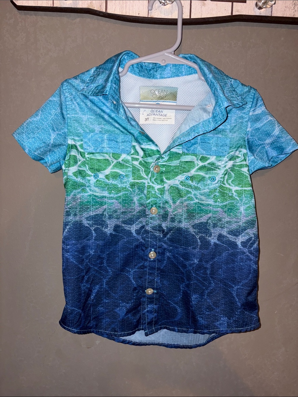 Ocean Adventure Boys Water Print Button-Up Shirt